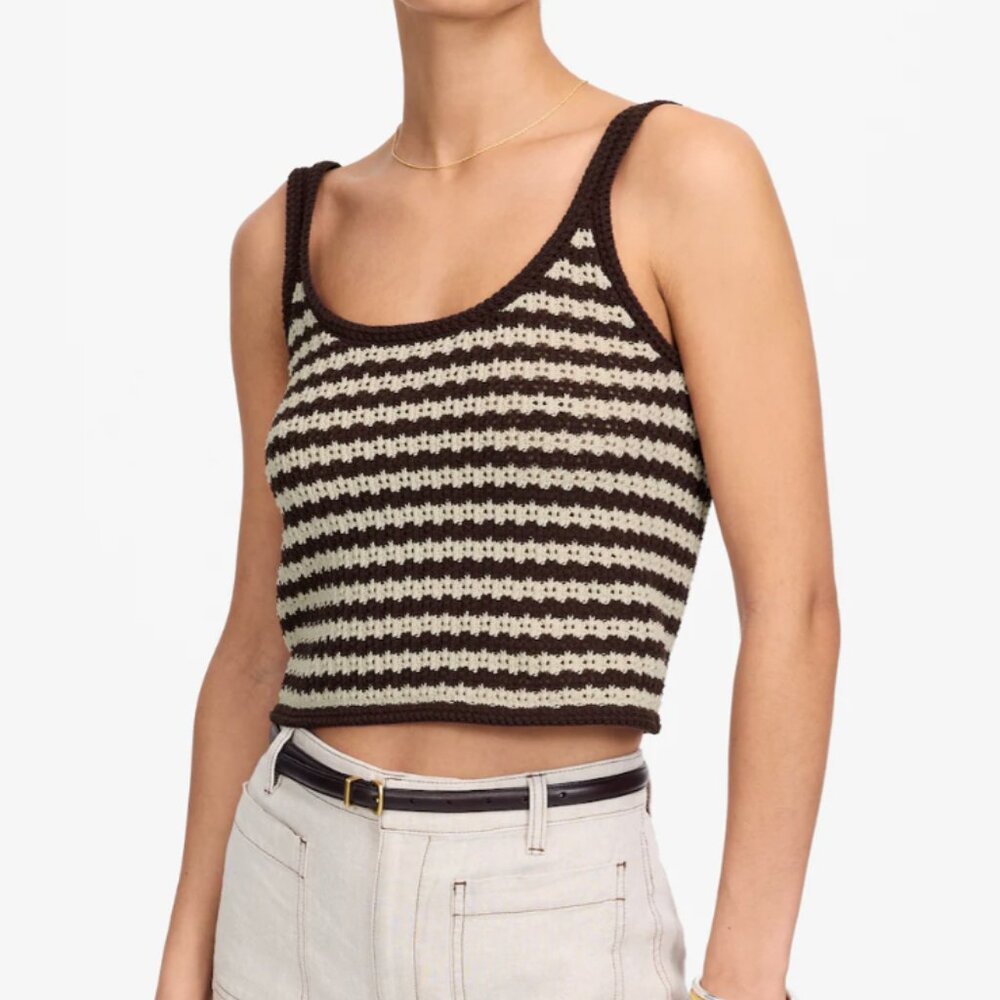 Madewell Open-Stitch Sweater Tank Black and White